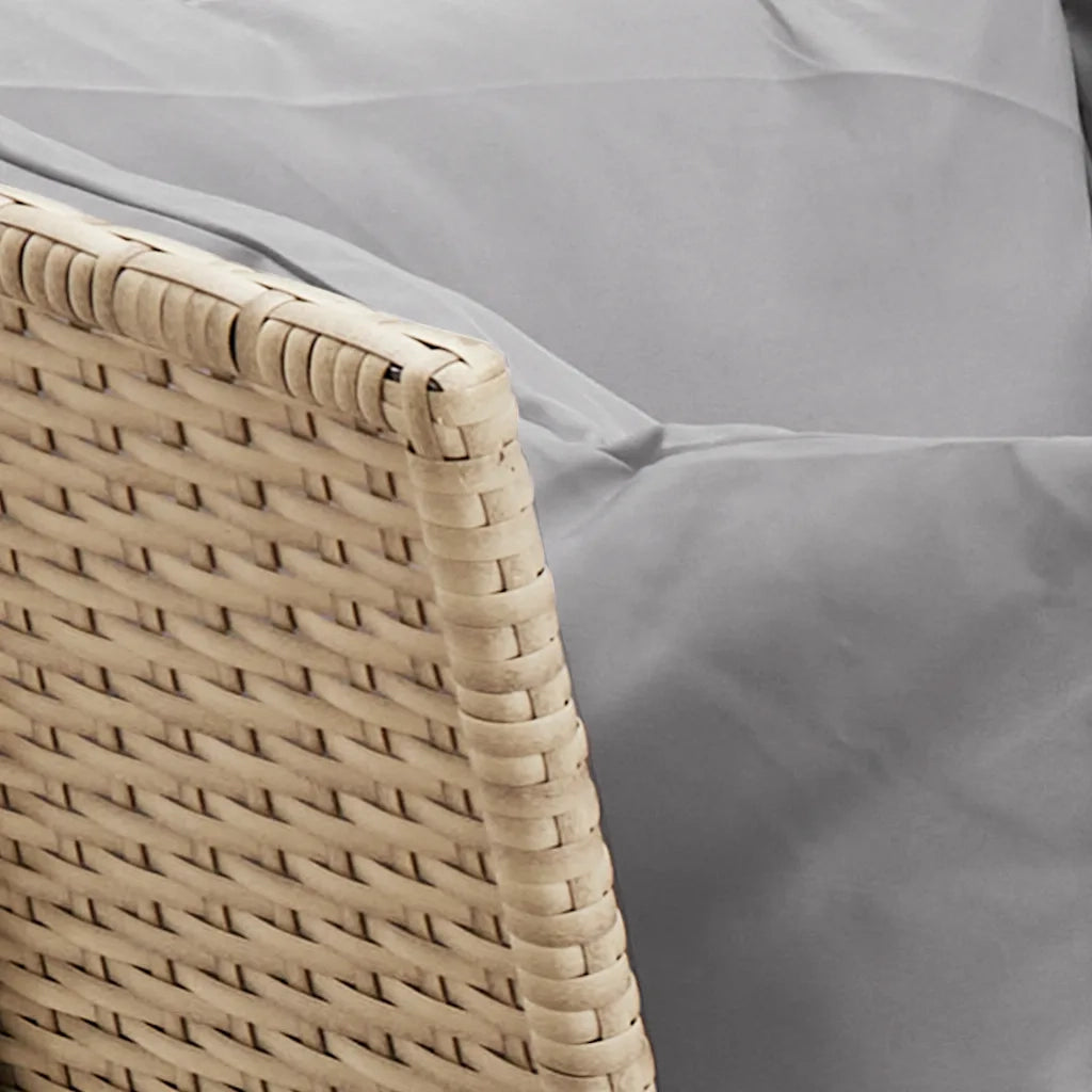 Divano da Giardino con Cuscini in Polyrattan Beige 3365333