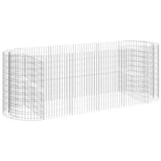 Aiuola rialzata in gabbione di ferro zincato 300 x 100 x 100 cm Argento 02_0039912