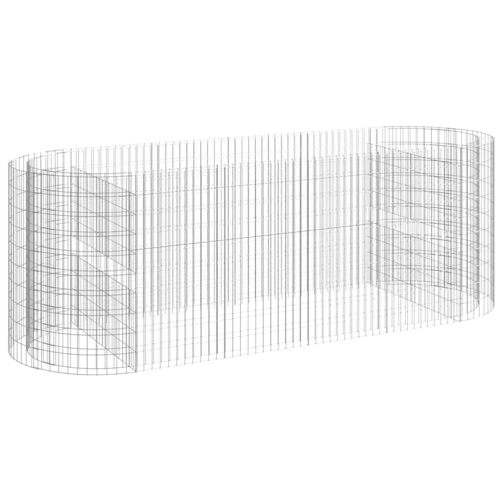 Aiuola rialzata in gabbione di ferro zincato 300 x 100 x 100 cm Argento 02_0039912
