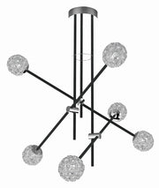 Lampadario Candellux Paksos cristallo nero 6xG9 moderno IP20