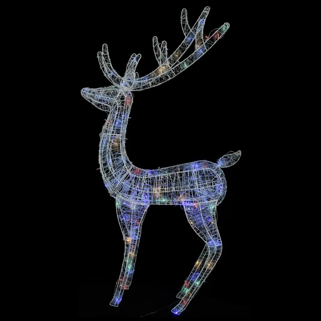 Renne di Natale XXL in Acrilico 250 LED 180 cm Colorata 329788