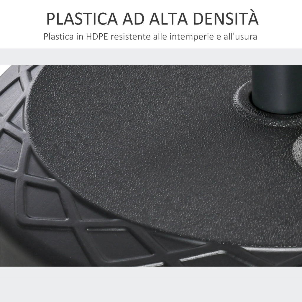 Base per Ombrellone Rotonda in Plastica ¨C zephmum ¨C Nero ?55cm per Pali ?38-48mm