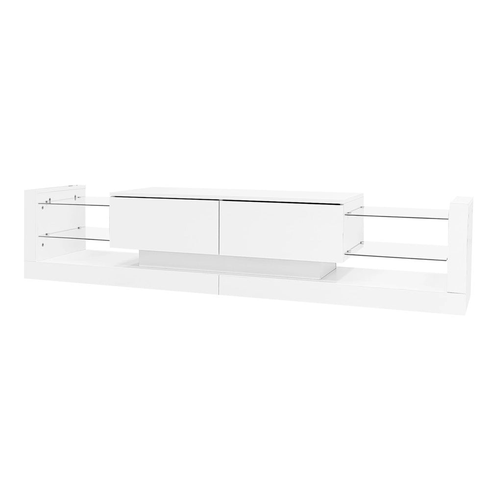 Mobile TV con LED e Vetro ¨C Xylo ¨C Nero Lucido, 181 cm, 2 Ante