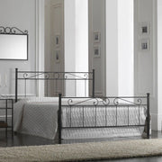 Letto in ferro matrimoniale con pediera Nero TEVERE 166x208x h117 cm