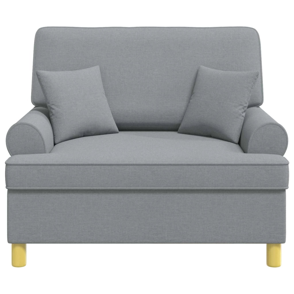 Poltrona con cuscini Grigio Chiaro Tessuto 42043504