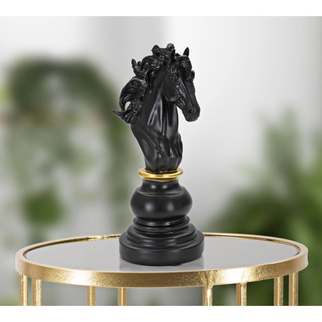Scultura Scacchi 12, Nero, Poliresina, 14x11x27 cm