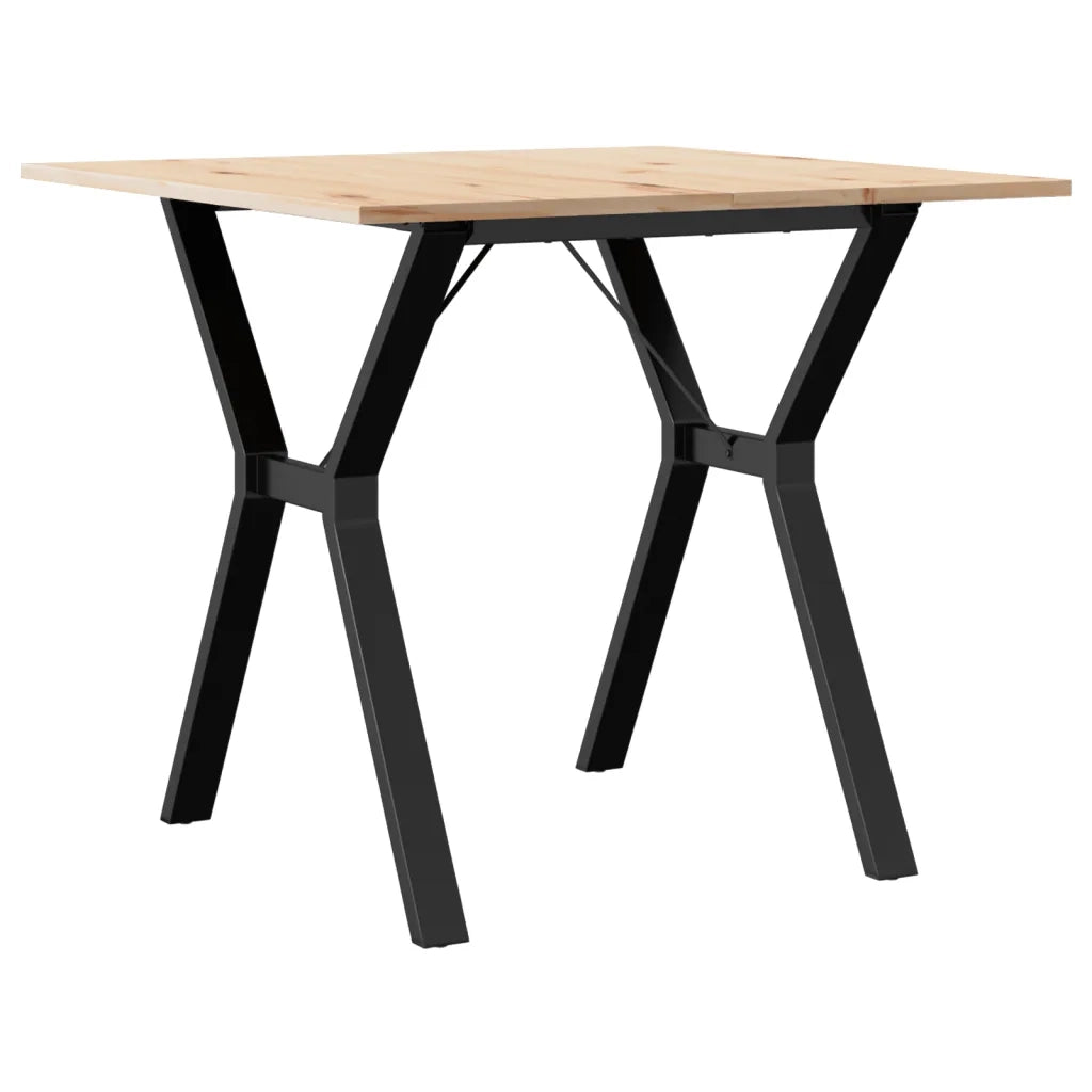 vidaXL Tavolo da Pranzo Telaio a Y 90x90x75 cm Legno Pino e Acciaio