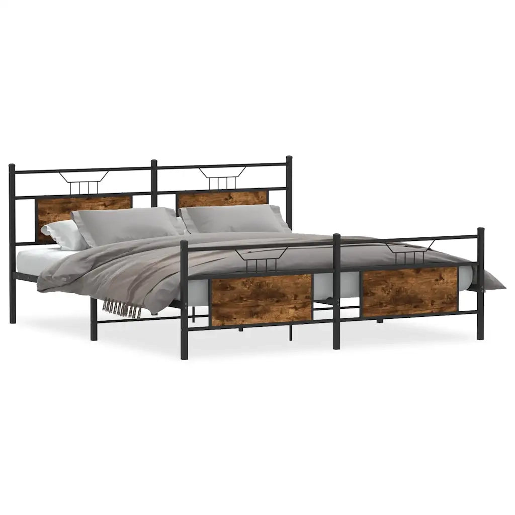 Giroletto senza Materaso in Metallo Rovere Fumo 183x213 cm 3325094