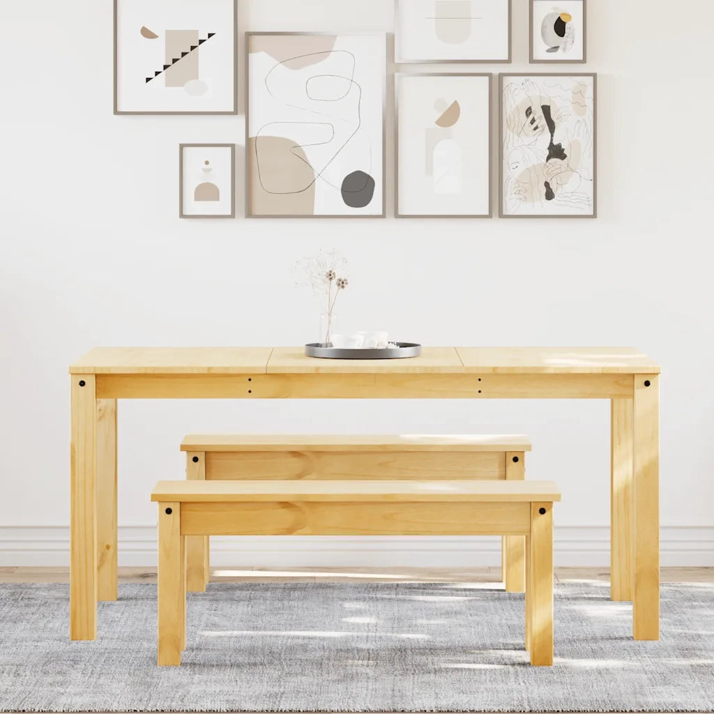 Set da Pranzo 3 pz Panama in Legno Massello di Pino
