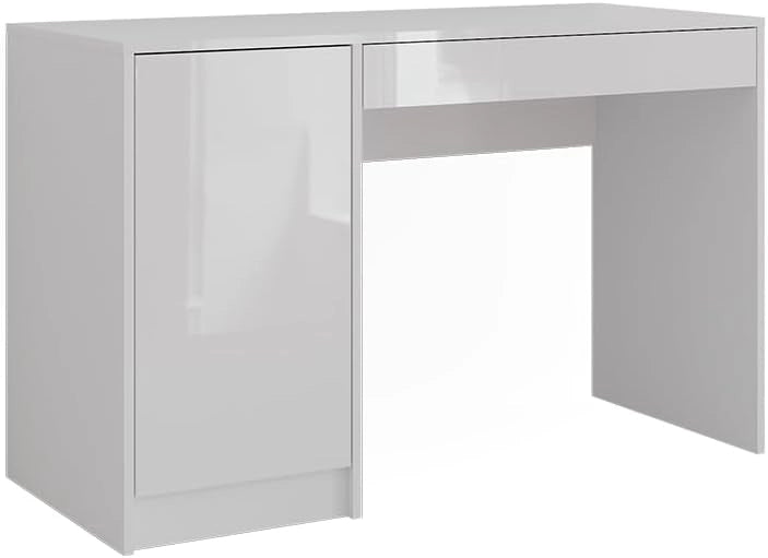 Tavolo da toeletta Sherry, Bianco/bianco lucido, 119.8 cm