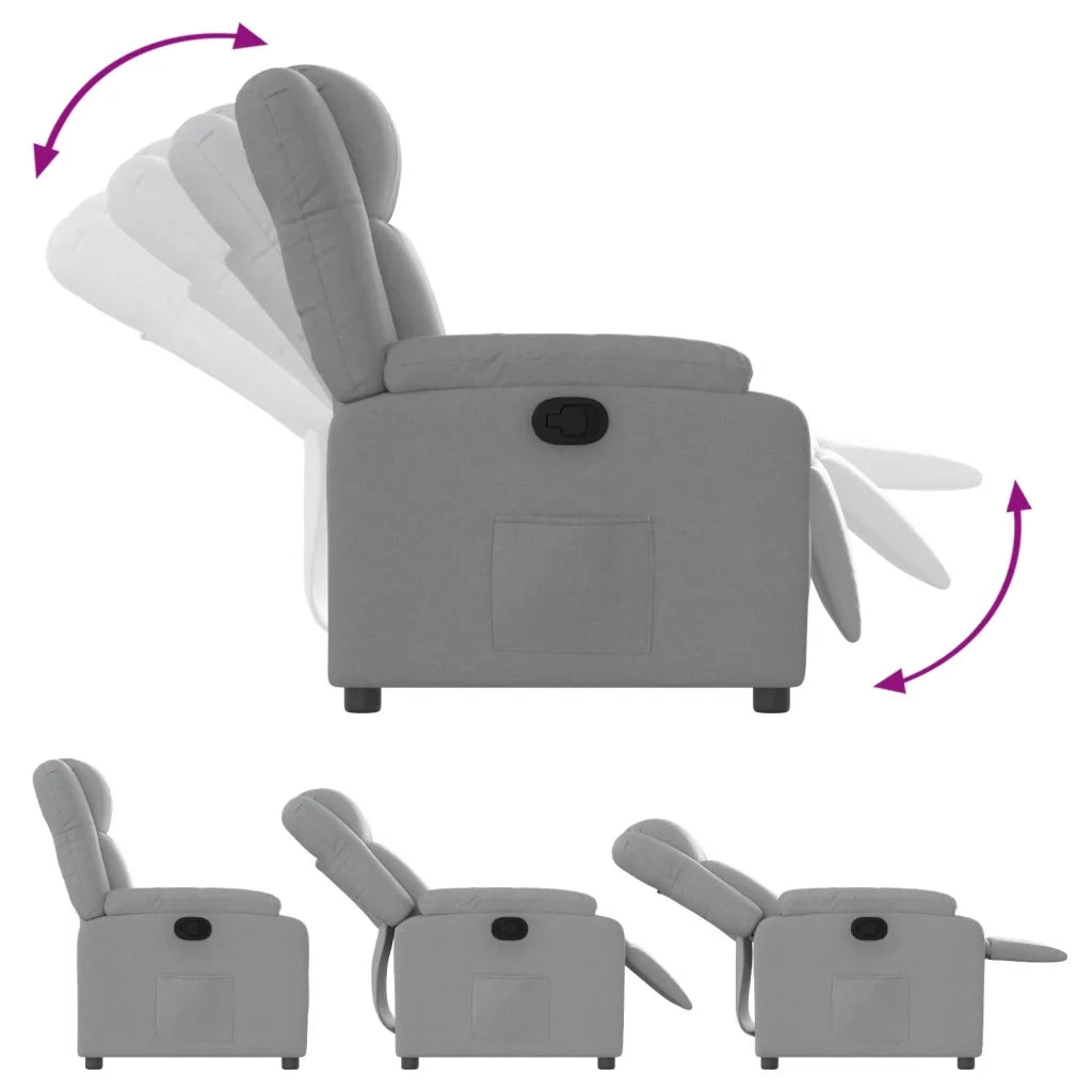 Poltrona reclinabile in Tessuto Grigio Chiaro 3206200