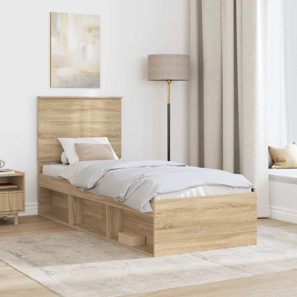 Struttura del letto Rovere Sonoma 75 x 190 cm Pino massello 3411075