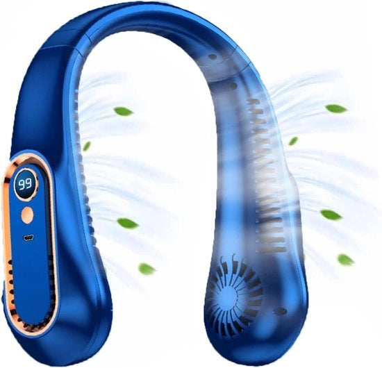 Ventilatore portatile con raffreddamento - 5 posizioni - Senza fili - Ventilatore per il collo - Ventilatore mini - Ventilatore manuale - Ventilatore per il viso - Ventilatore per il collo portatile