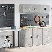 Armadi da Garage 2 pz Grigio Cemento in Legno Multistrato 3328299
