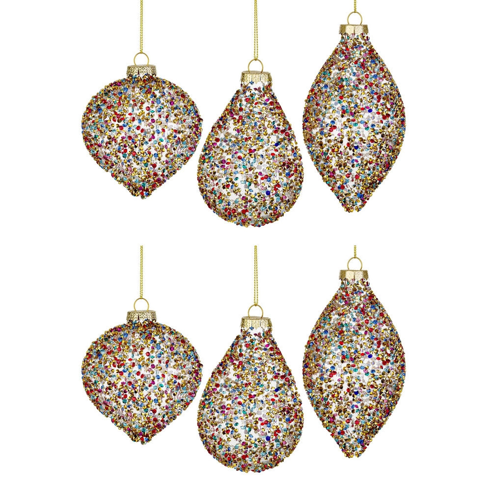 Pendagli di Natale in Vetro con Pietre Colorate Kleis Multicolor