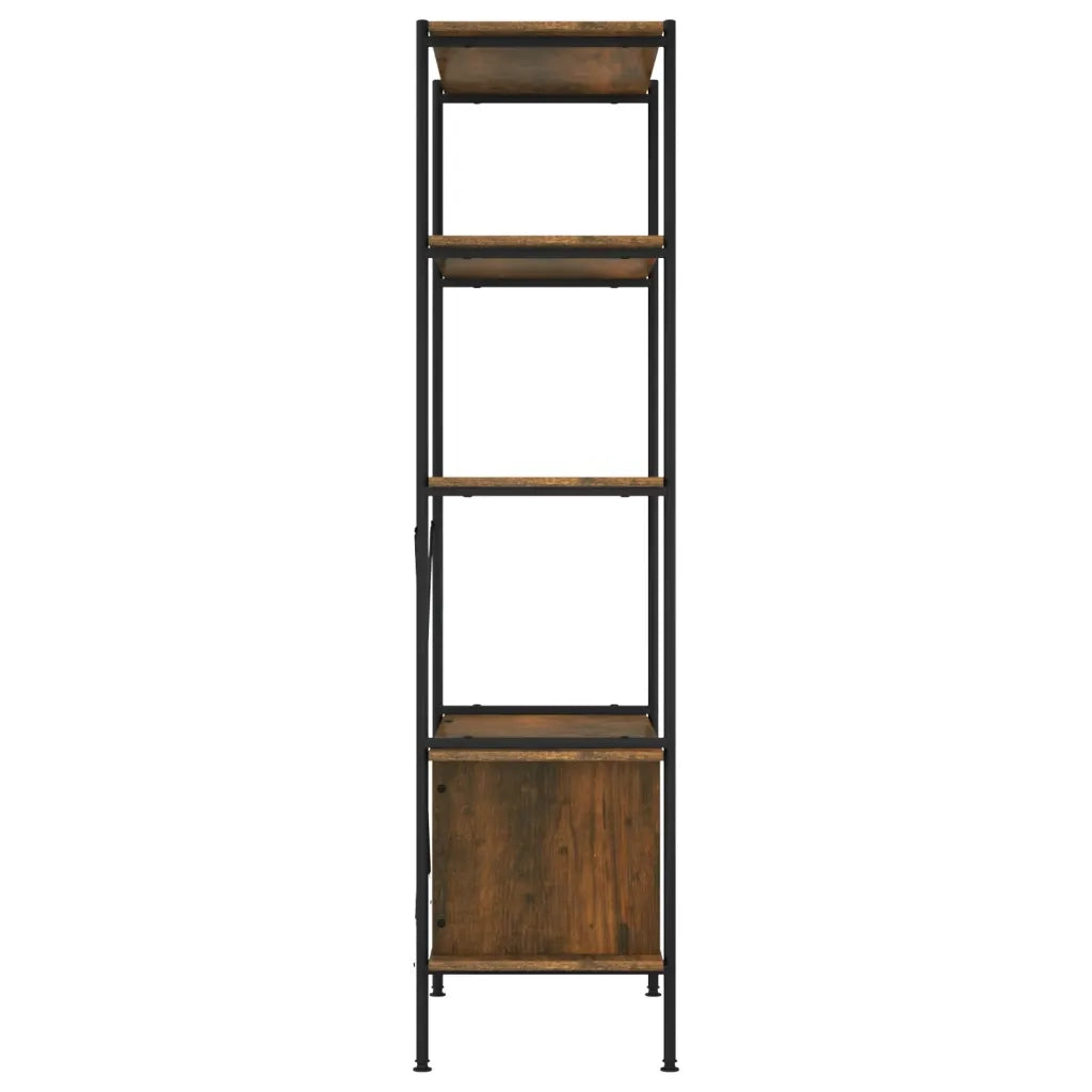 Scaffalatura 5 Livelli con Mobile 80x40x163 cm Acciaio e Legno