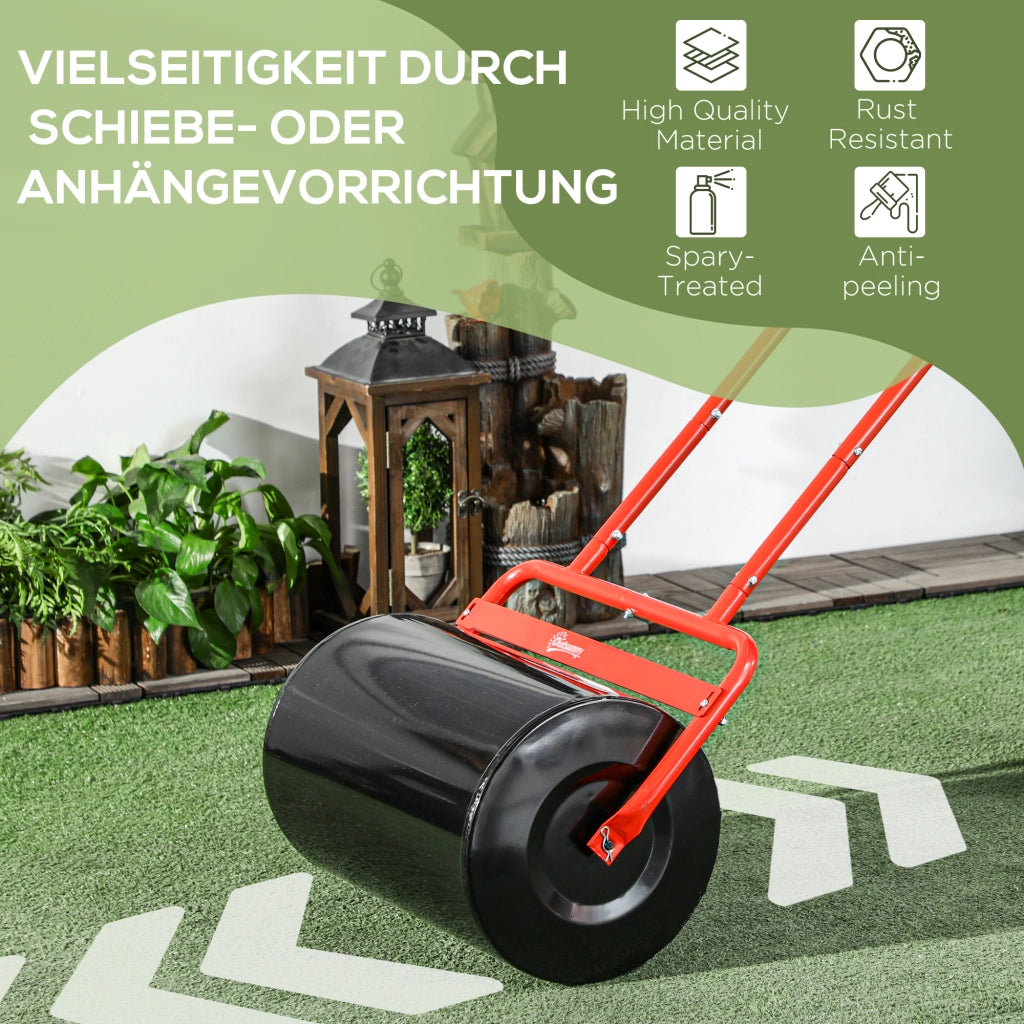 RULLO DA GIARDINO 50 cm in acciaio rosso