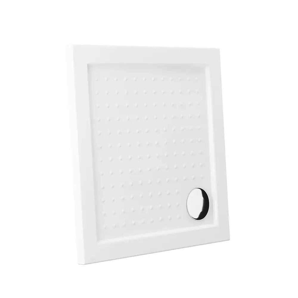 Piatto doccia 70x70 in acrilico bianco lucido design antiscivolo | Tikos