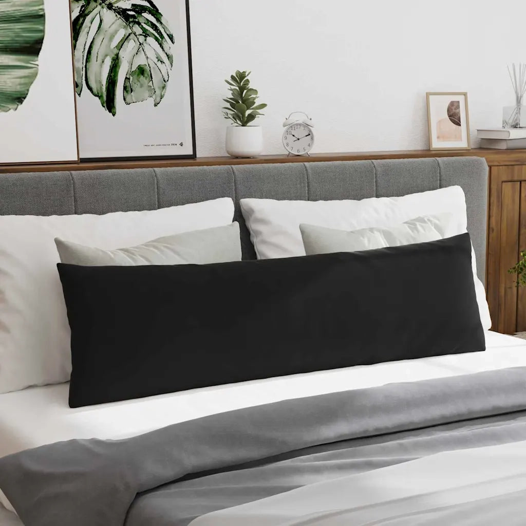 Cuscini da Divano 2 pcs Nero 145 x 40 cm Tessuto in Cords