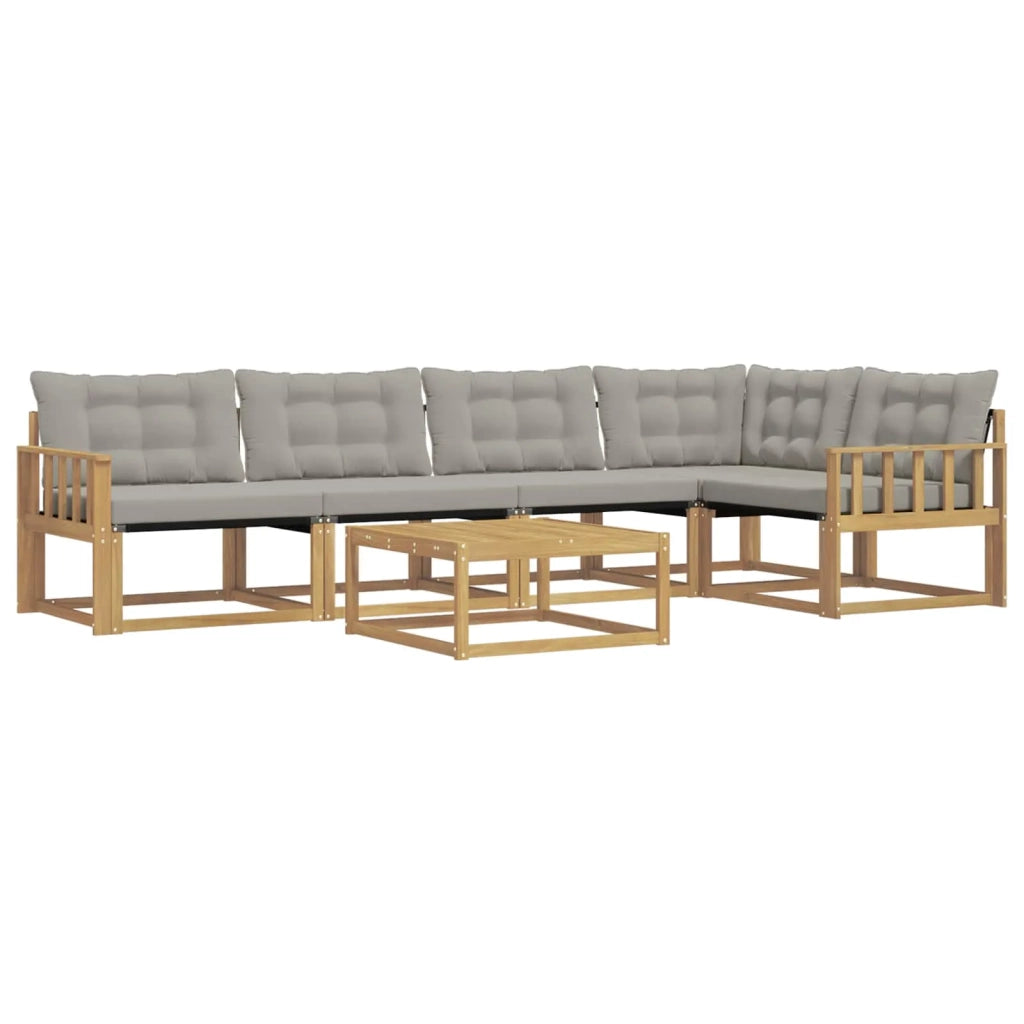 Set di divani da esterno 6 pz Bianco e Grigio Chiaro 3388705