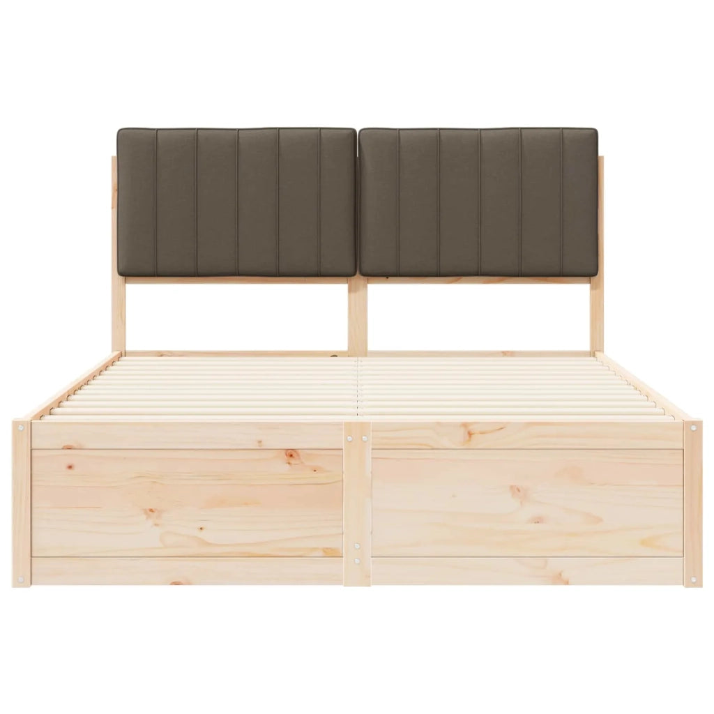 Letto con Testiera Rivestita Talpa 140 x 190 cm Pino massello 3398237