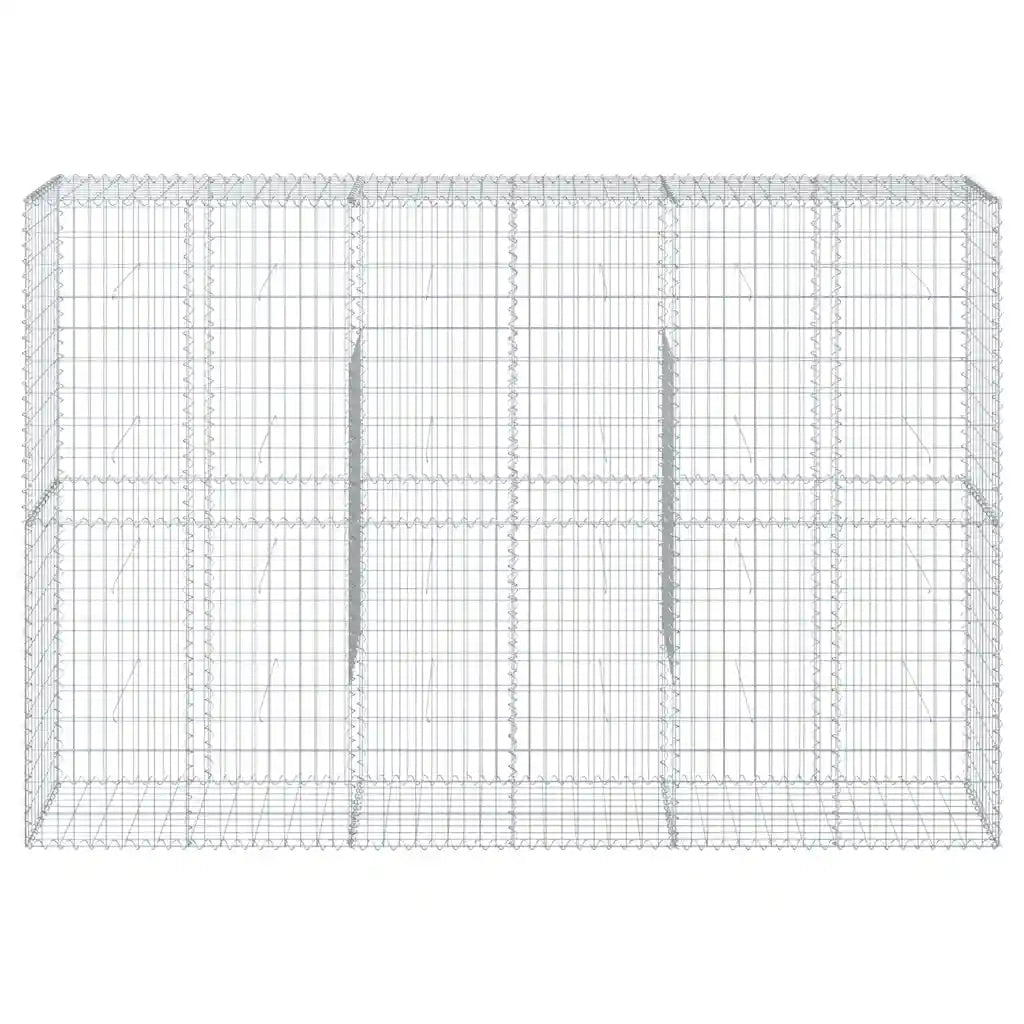Cesto Gabbione con Copertura 300x50x200 cm in Ferro Zincato