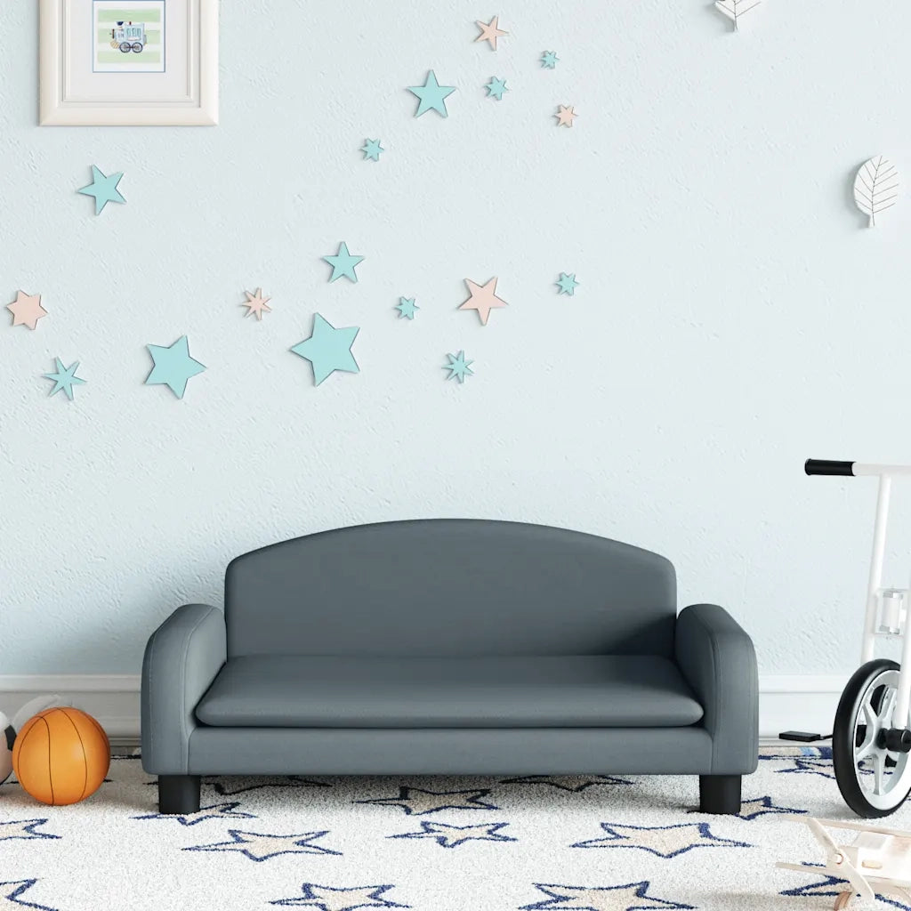 Divano per Bambini Grigio Scuro 70x45x30 cm in Tessuto 3196359