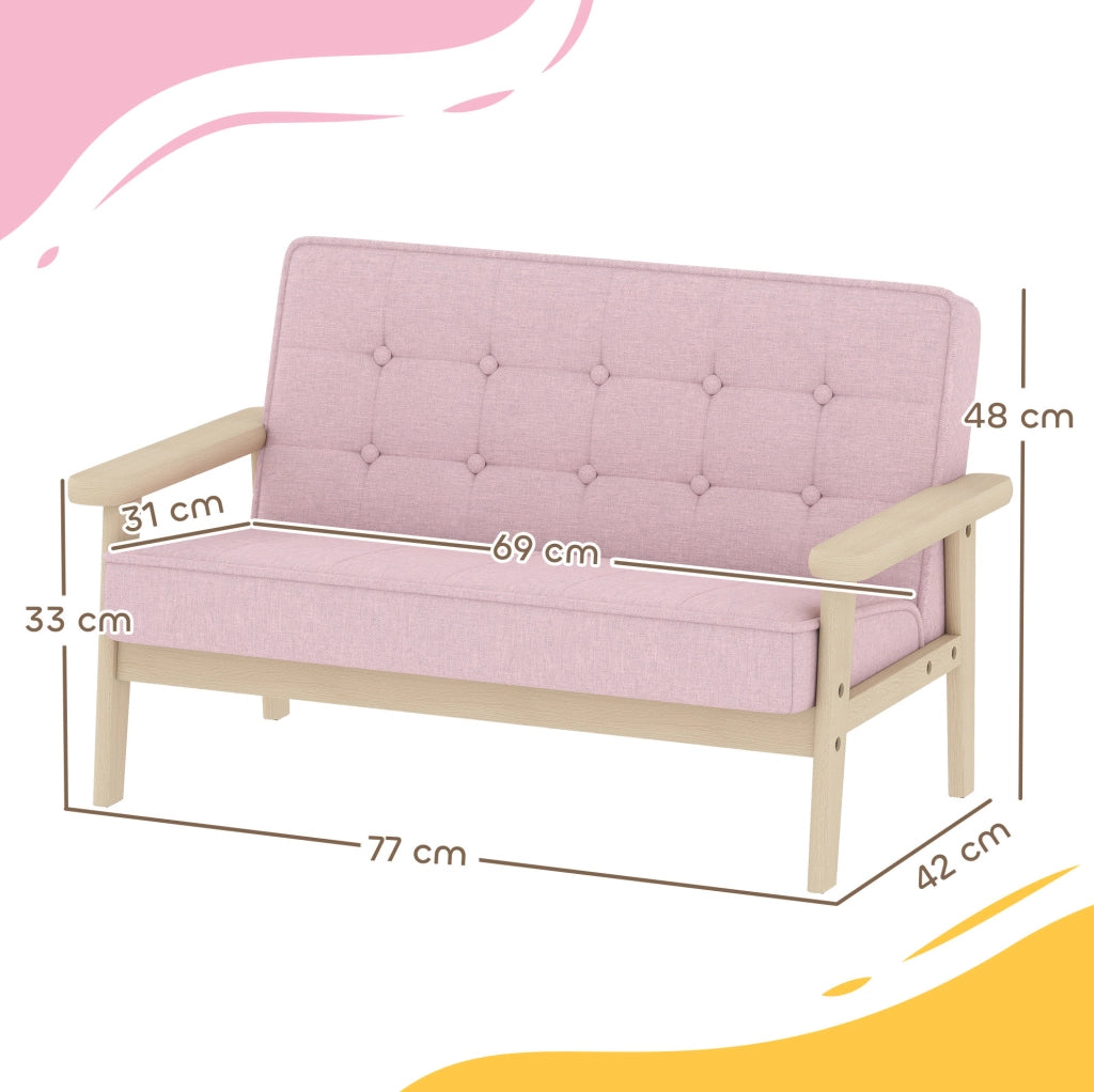 Poltroncina per bambini rosa a 2 posti, 3-15 anni