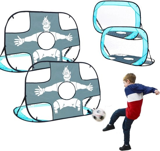 Doppio Obiettivo da Calcio con Parete - Obiettivo da Calcio a Soffiata - 1 pezzo - 125x80 cm