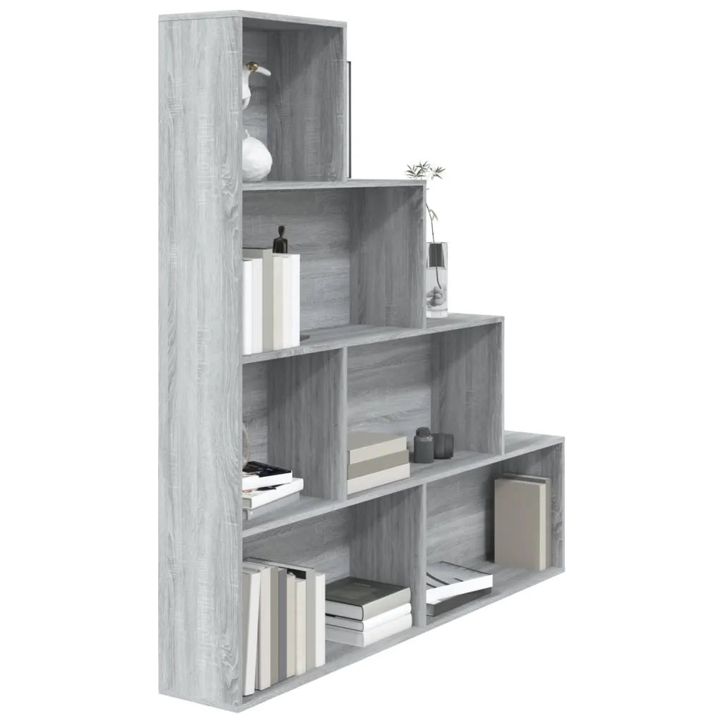Libreria-Scaffale per Libri-Mobile di Stoccaggio Grigio Sonoma 155x24x160 cm