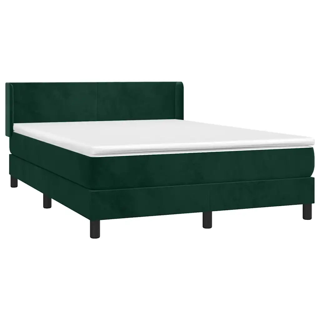 Giroletto a Molle con Materasso Verde Scuro 140x190 cm Vellutocod mxl 74520