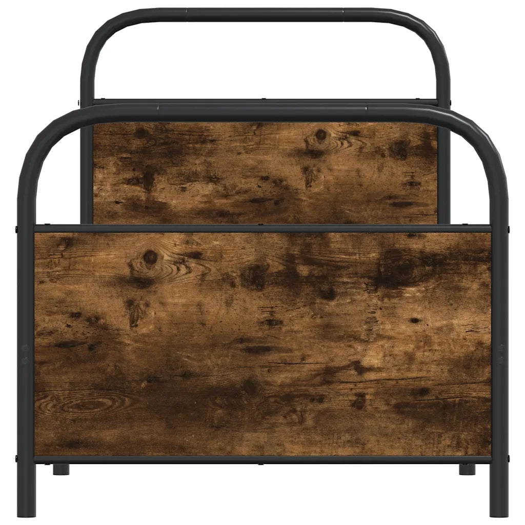 vidaXL Giroletto senza Materasso Rovere Fumo 75x190 cm in Truciolato
