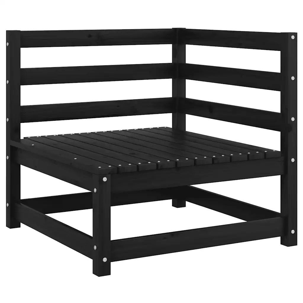 Divano da Giardino a 2 Posti con Cuscini-Sofa da Giardino-Divano da esterno Nero Massello di Pino 445935