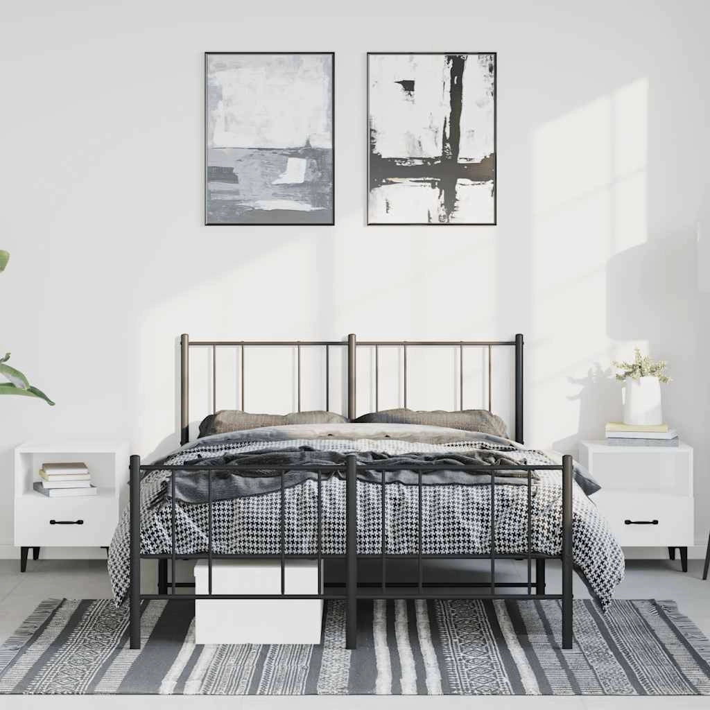 Giroletto con Testiera e Pediera Metallo Nero 135x190 cmcod mxl 129340