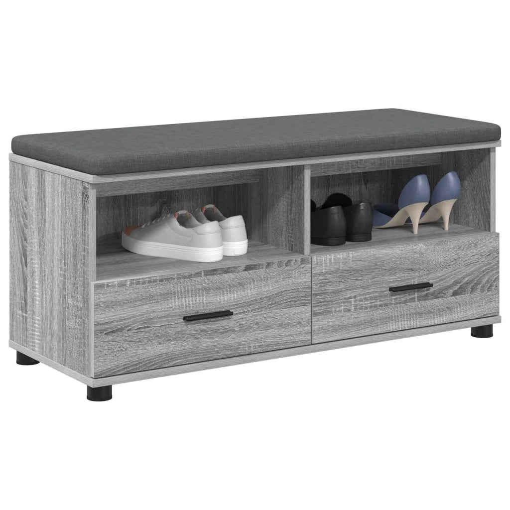 Panca per ingresso con cuscino Sonoma grigia 100 x 38 x 46 cm 891469