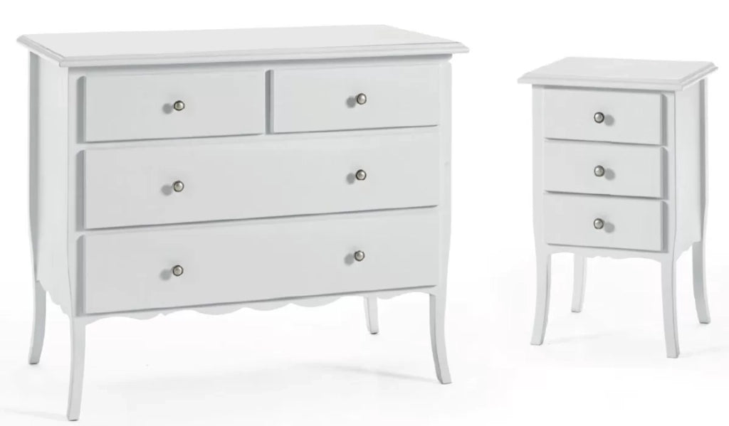 ComÒ 4 cassetti classico bianco opaco 112x52x91 (6068) - Mobili 2G