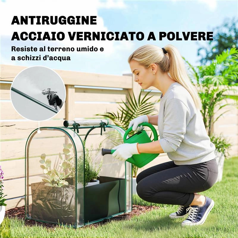 MINI SERRA CON BORSA PER COLTIVAZIONE E PORTA AVVOLGIBILE, 68X50X70 CM, VERDE SCURO