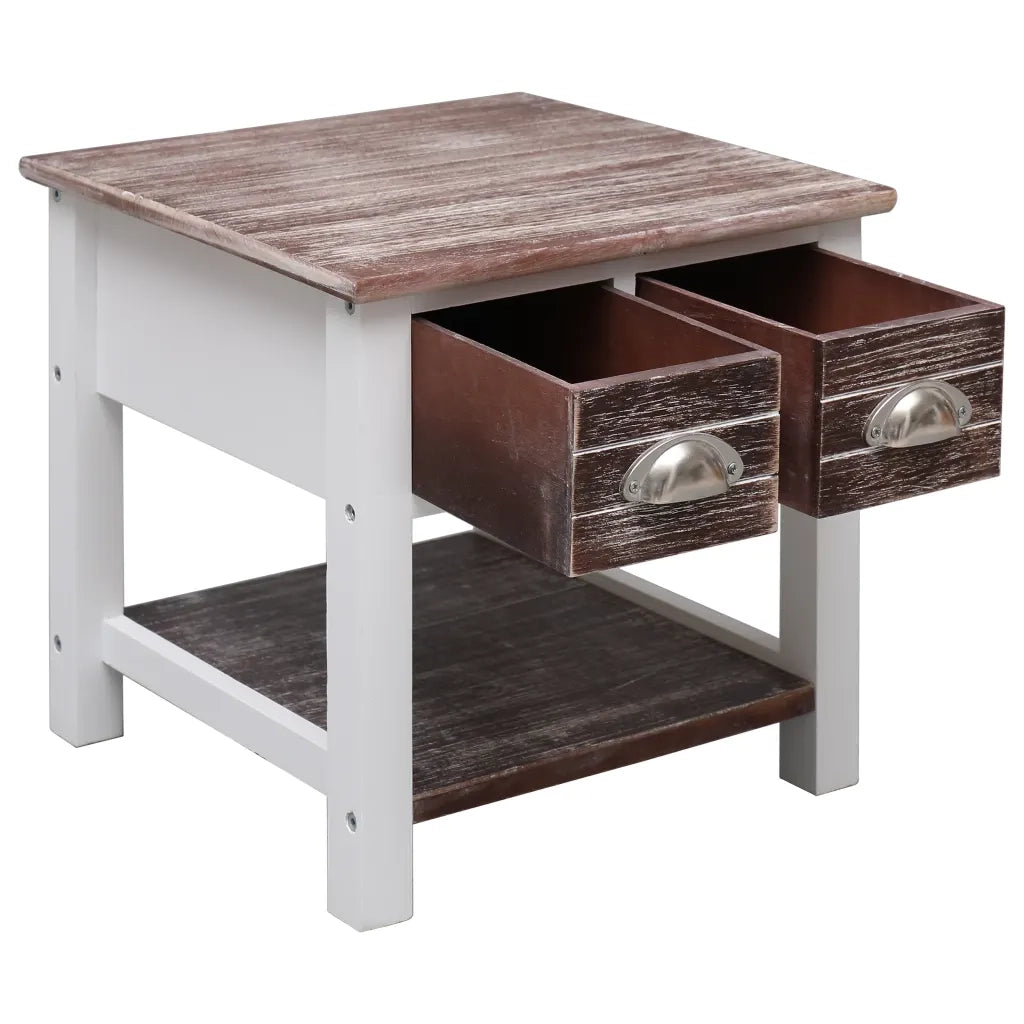 Tavolino Laterale Marrone 40x40x40 cm in Legno di Paulownia 284067