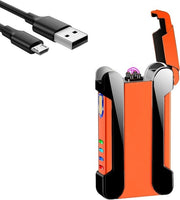 Aansteker doppia con indicatore di batteria USB ricaricabile in plastica orizzontale con scatola regalo inclusa