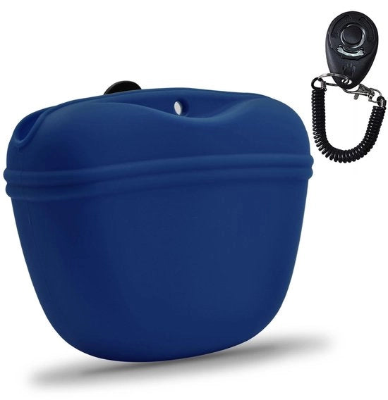 Zaino per cani portatile - contenitore di allenamento - chiusura magnetica - clip per cintura - sicuro - senza BPA - borsa di allenamento