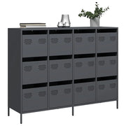Credenza Antracite 135x39x103,5 cm in Acciaio Laminato a Freddo