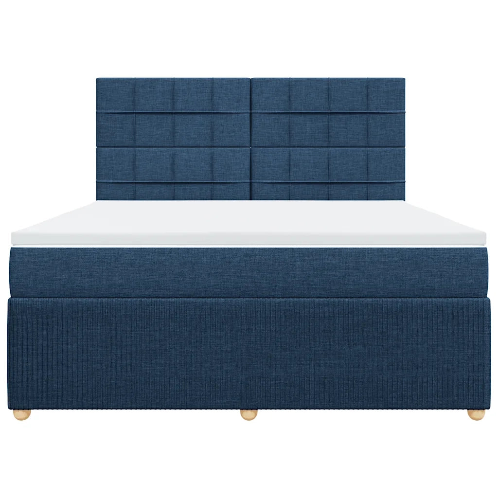 Giroletto a Molle con Materasso Blu 180x200 cm in Tessuto