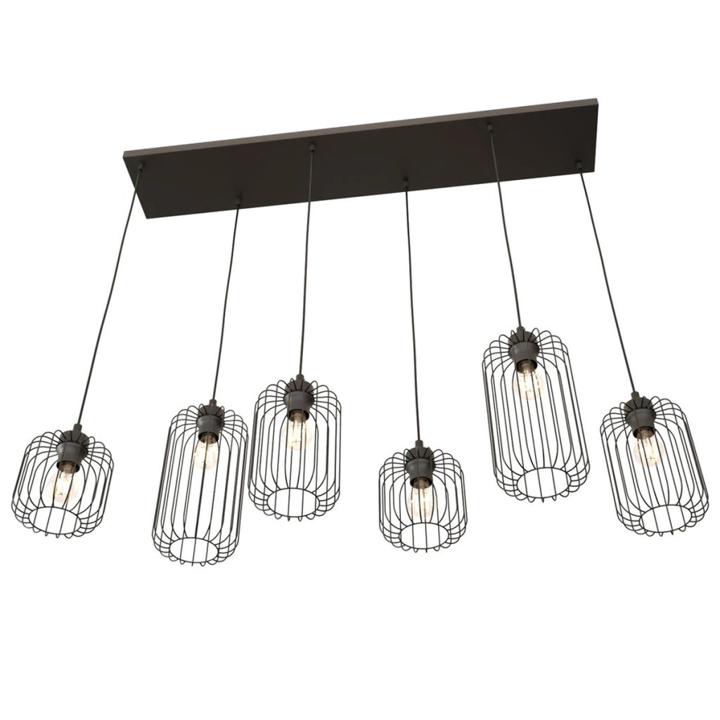 Lampada a sospensione Vander in acciaio nero opaco