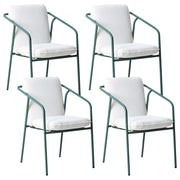 Set di 4 sedie da giardino con cuscini Finitura verniciata a polvere Alluminio impilabile Metallo verde