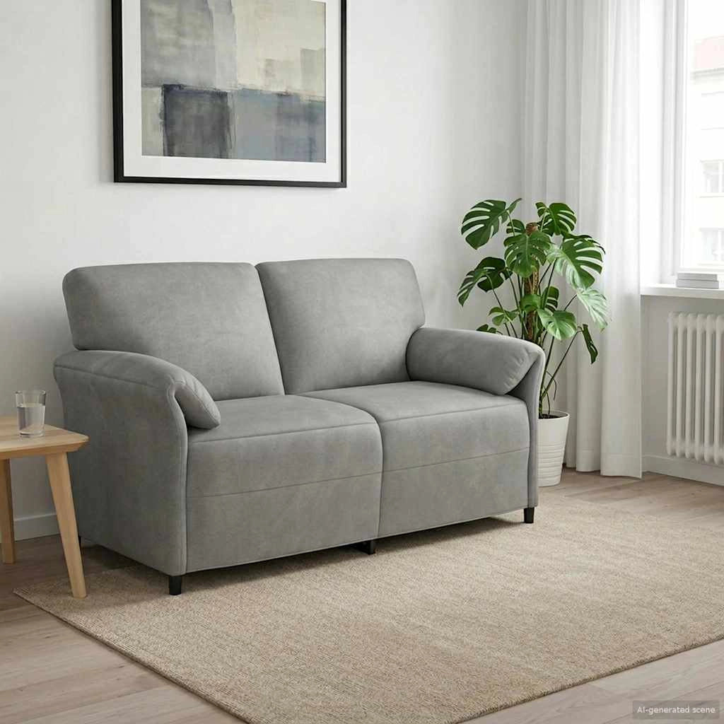 Divano a 2 Posti Grigio Chiaro 158 x 83 x 95 cm Velluto 42033953