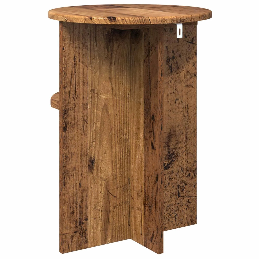 Tavolo laterale con archiviazione Legno antico Ø 39,5 x 55 cm
