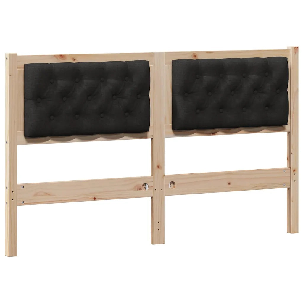 Testiera Altro-Testiera con Cuscini Marrone e nero 150 cm Legno di pino massello