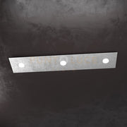 ECCENTRIC APPLIQUE-PLAFONIERA 3 LUCI + 2 DECORATIVO FOGLIA ARGENTO 1156-3L2D-FA