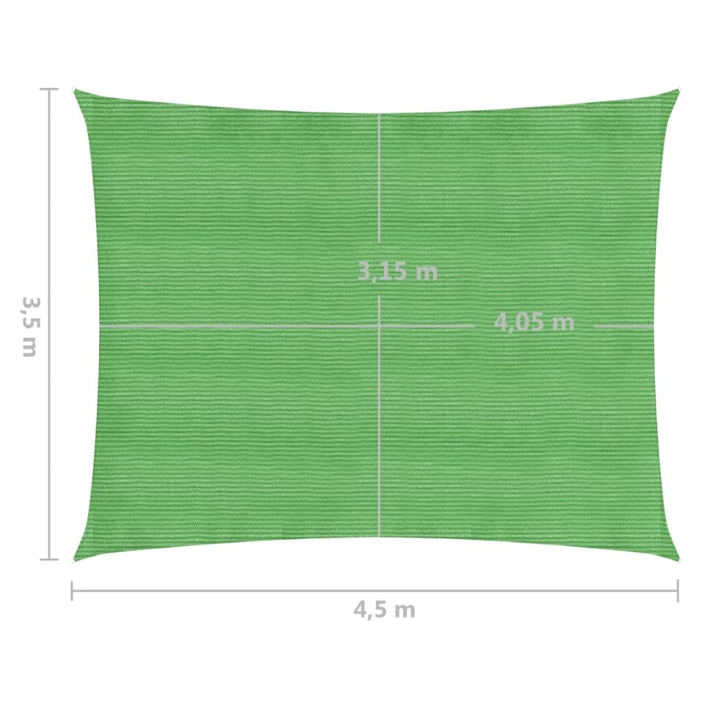 Vela ombreggiante/ombrellone 160 g/m² HDPE 3,5 x 4,5 m verde chiaro 02_0009372