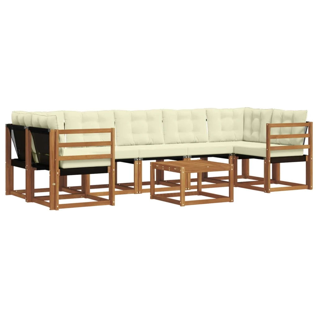 Set di divani da esterno con cuscino 8 pcs Naturale e Crema 3368485